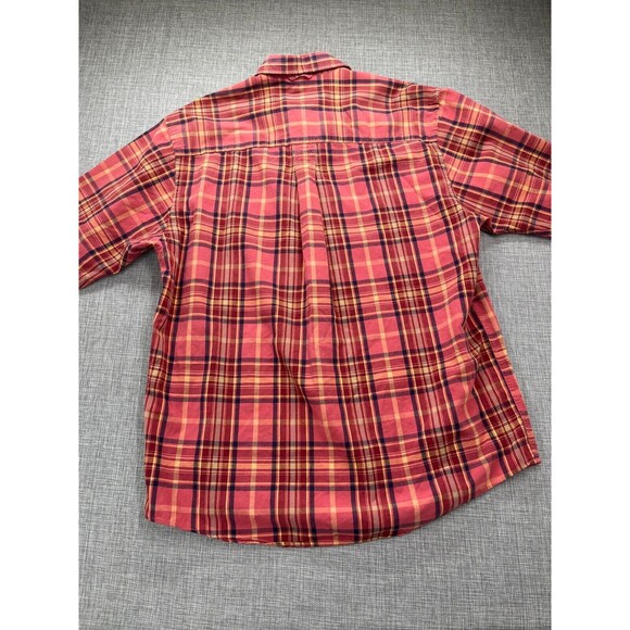 Vintage Eddie Bauer Button Down Men's Large Plaid Pocket 100% Cotton - Picture 14 of 16